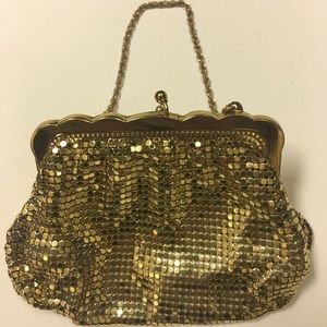 VTG Whiting & Davis Gold Mesh Art Deco Purse 50's